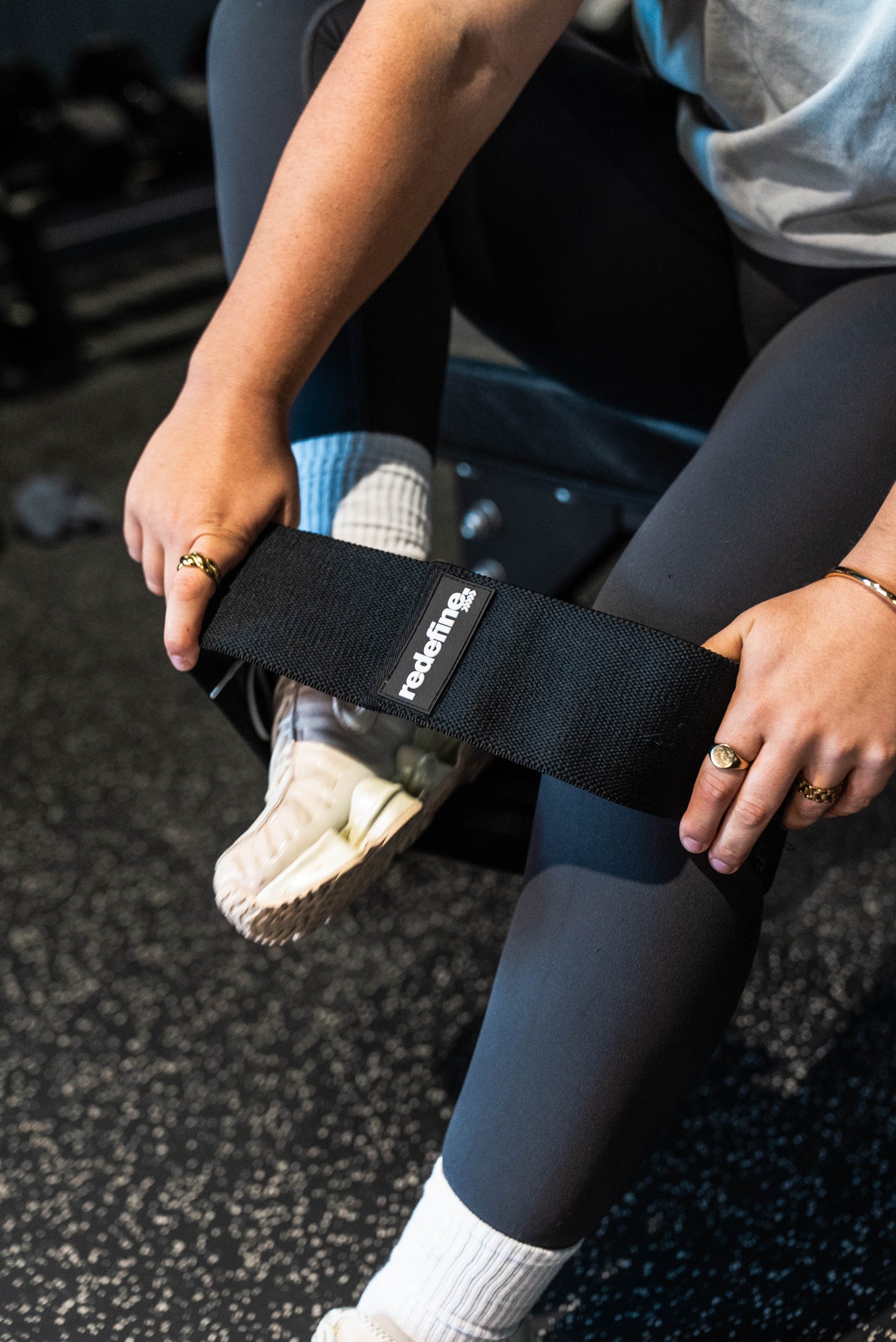 Hip Fabric Resistance Band 3 Pack - Black/Charcoal/Grey